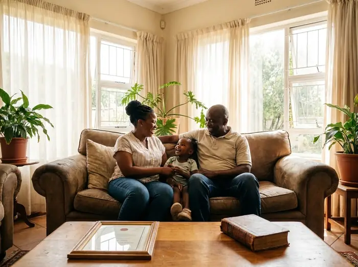 South African family together at home representing Family Law and custody protection